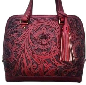 Ladies Tool Carving Leather Handbag