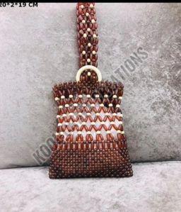 Crocheted Leather Ladies Crochet Beaded Bag For Shopping