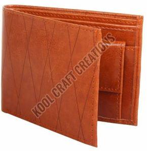 Polished Plain Mens Tan Leather Wallet For Personal Use