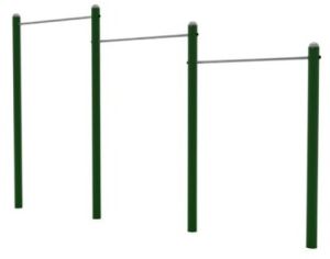 Plain Polished Iron Outdoor Triple Bar