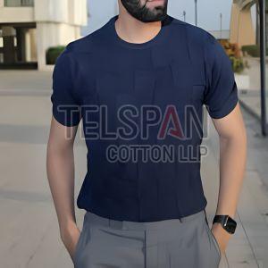 Mens Knitted Half Sleeves Round Neck T-Shirts