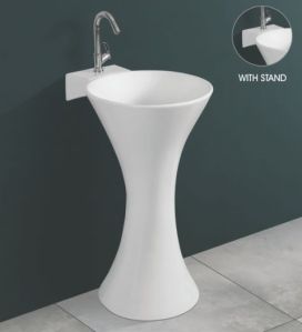Plain Polished 560mmX450mmX850 One Piece Basin For Bathroom