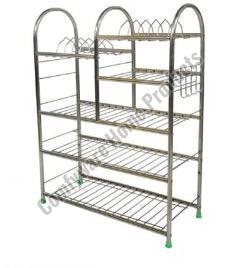 Mild Steel Kitchen Rack, Color : Silver