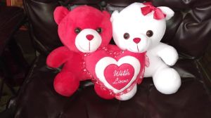 Fat Toys Love Couple Valentine Gift, Color : Red, Cream