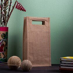 Plain 2 Water Bottle Jute Bag