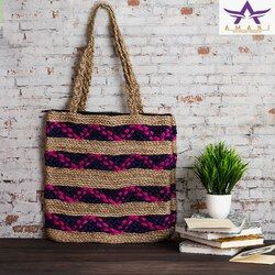 Amani Trendy Jute Shoulder Bag, Color : Multicolor, Technics : Machine Made, Strap Type : Double Handle