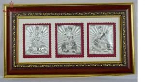 999 Silver Laxmi Ganesh Saraaswati Frame