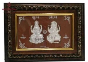 Pure 999 Silver Ganesh Laxmi Frame