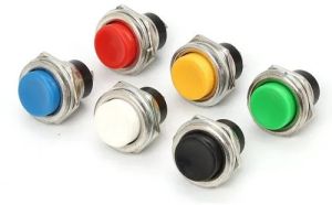 2 Pin 16mm Big Metal Push Button