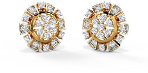 Antique Sun Diamond Stud Earrings