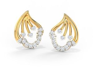 Delicate Petal Diamond Stud Earrings