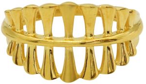 Sonorous Yellow Gold Carved Finger Ring