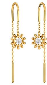 Sui Dhaga Earrings For Women Gold 22kt