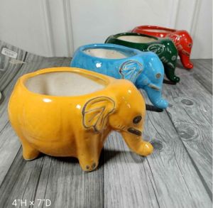 Trunk Elephant Animal Shape Pot