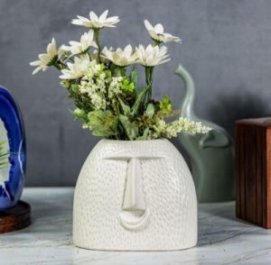 Decor Glossy White Bastard Face Vase