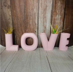 Decor Vase  Pink Love Vase Set 4 Pcs