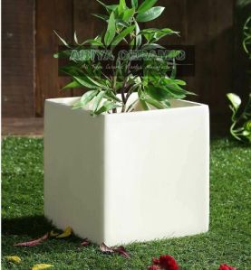 White Big Square Pots