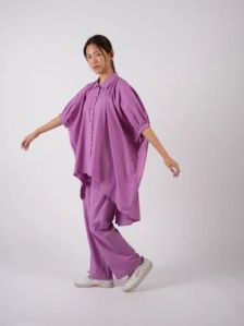 Lilac Cotton Asymmetric Co-ord Set