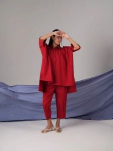 Vanshitaaz Ruby Red Anti Fit Cotton Co-ord Set