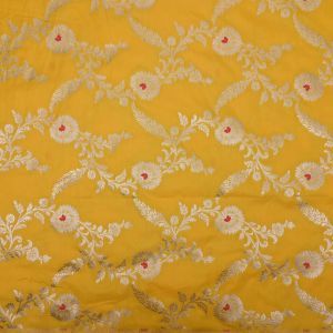 Munsell Yellow Meenakari Banarasi Fabric