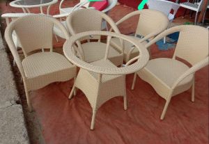 Ks Non Polished Metal Outdoor Chair, Color : Brown For Restaurant