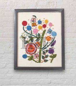 Bouquet Of Wildflowers Framed Wall Hanging For Decoration, Gifting, Home, Office