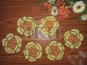 Flower Shaped Table Beaded Coasters For Tableware