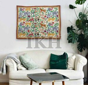 Handmade Animal Motifs Embroidered Wall Hanging For Decoration