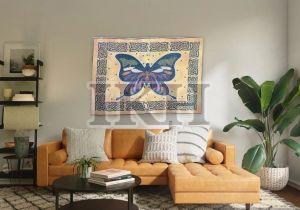 Handmade Yellow Butterfly Bead Embroidery Wall Hanging