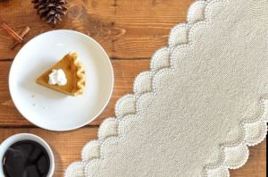 White Handmade Christmas Table Runner