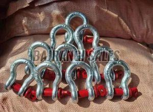 Silver U Shape Alloy Steel Bow Shackle, For Link Chains Together, Lifting, Size : 21/2