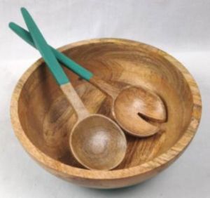 Mango Wood Bowl Spoon Set For Hotel, Restaurant, Home