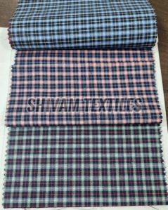 Poly Cotton Check Shirting Fabric, Technics : Machine Made