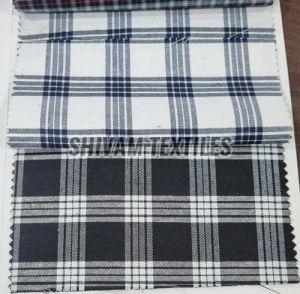 Pure Cotton Check Shirting Fabric, Technics : Machine Made