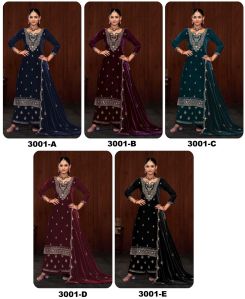 9star Fashion-velvet Semi Stitched Suit Material Free