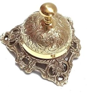 Polished Brass Antique Desk Bell, Color : Golden