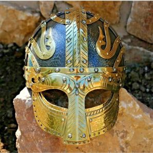 Polished Medieval Brass Helmet, Color : Golden