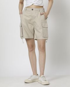 Plain Cotton Ladies Cargo Shorts, Color : Black All Sizes Casual Wear