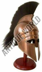 Medieval Vintage Steel 300 Greek Spartan Helmet With Black Plume