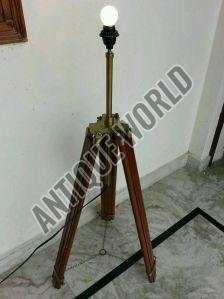 Wooden Antique Designer Tripod Lamp Stand For Home, Hotel Use