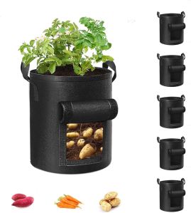 Bpa-free Fabric Plain Potato Grow Bags, Shape : Round For Growing Plants