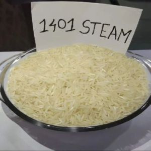 Natural 1401 Steam Basmati Rice, Color : Creamy, Variety : Long Grain, Packaging Type : PP Bags