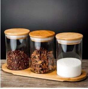 Borosilicate Glass Jars With Wooden Lid