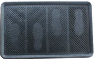 Black Rubber Boot Tray Mat For Door Entrance