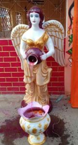 Fiber Polished Water Fountain Angel Statue For Wedding/party Decoration