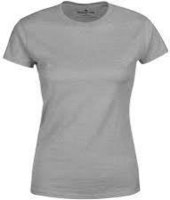 Ladies Cotton Grey Round Neck T-Shirts