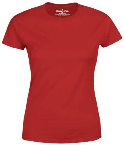 Ladies Cotton Red Round Neck T-Shirts