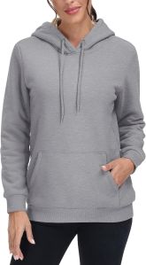 Ladies Pullover Grey Cotton Hoodies