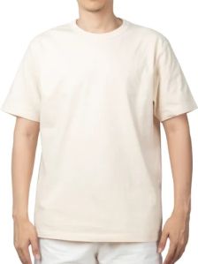 Mens Cotton Oversized Off White Round Neck T-Shirts