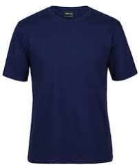 Mens Premium Poly Cotton Navy Blue Round Neck T-Shirts